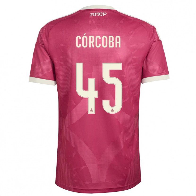Danxen Criança Camisola Andrés Córcoba #45 Vermelho Pálido Violeta Branco Terceiro 2026/27 Camisa