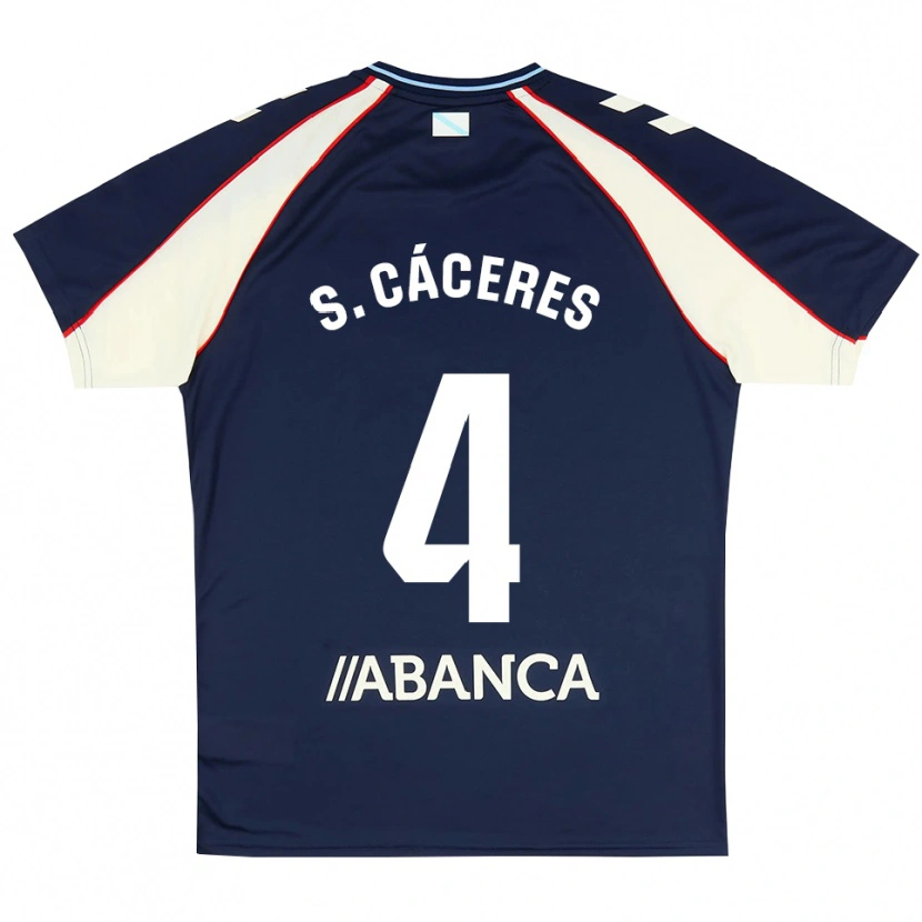 Danxen Homem Camisola Sebastián Cáceres #4 Azul Real Vermelho Branco Alternativa 2026/27 Camisa