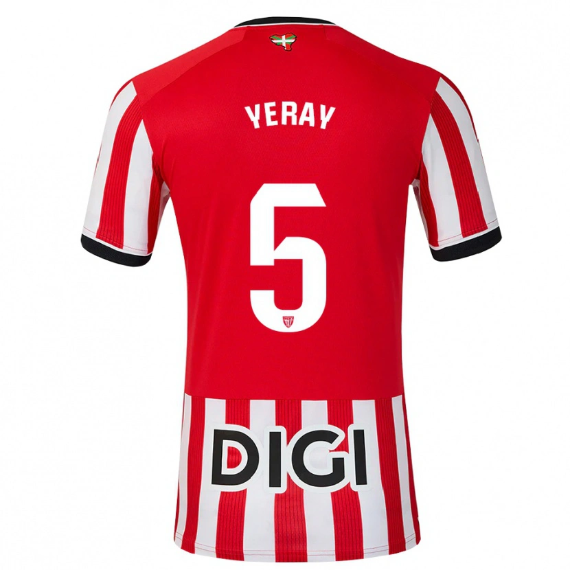 Danxen Homem Camisola Yeray Álvarez #5 Vermelho Preto Branco Principal 2026/27 Camisa