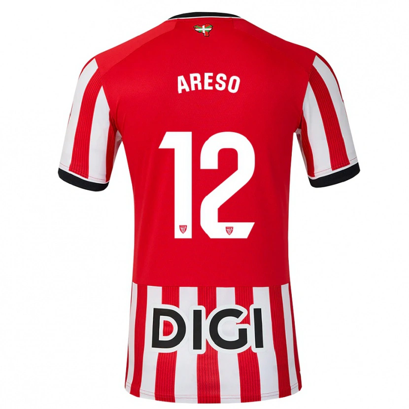 Danxen Homem Camisola Jesús Areso #12 Vermelho Preto Branco Principal 2026/27 Camisa