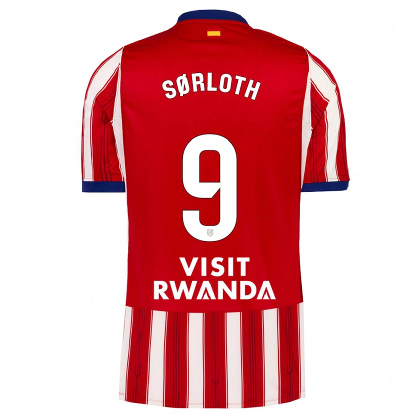 Danxen Homem Camisola Alexander Sørloth #9 Azul Real Vermelho Branco Principal 2026/27 Camisa