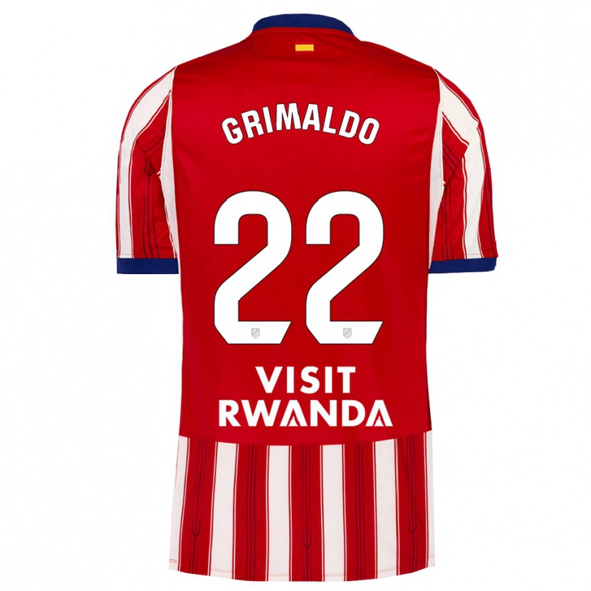 Danxen Homem Camisola Alejandro Grimaldo #22 Azul Real Vermelho Branco Principal 2026/27 Camisa