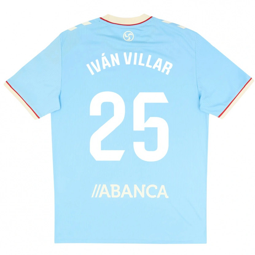 Danxen Homem Camisola Iván Villar #25 Azul Céu Branco Vermelho Principal 2026/27 Camisa