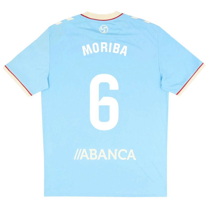 Danxen Homem Camisola Ilaix Moriba #6 Azul Céu Branco Vermelho Principal 2026/27 Camisa