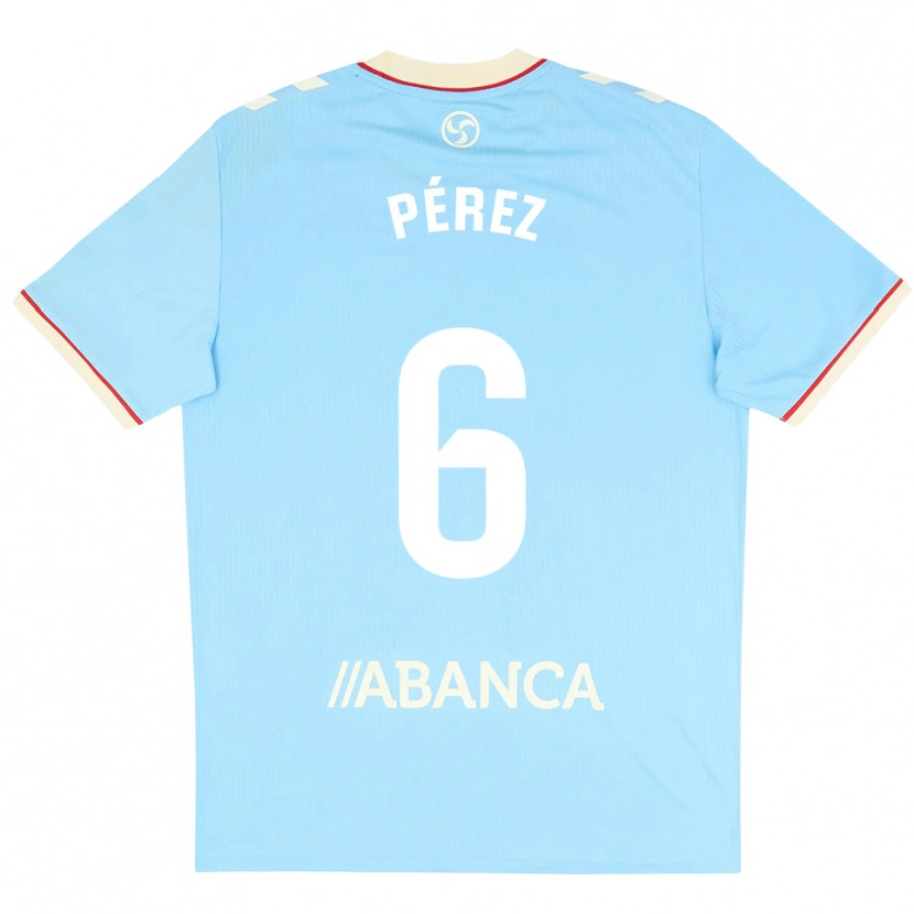 Danxen Homem Camisola Elena Pérez #6 Azul Céu Branco Vermelho Principal 2026/27 Camisa