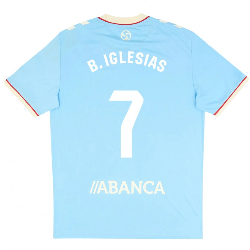 Danxen Homem Camisola Borja Iglesias #7 Azul Céu Branco Vermelho Principal 2026/27 Camisa