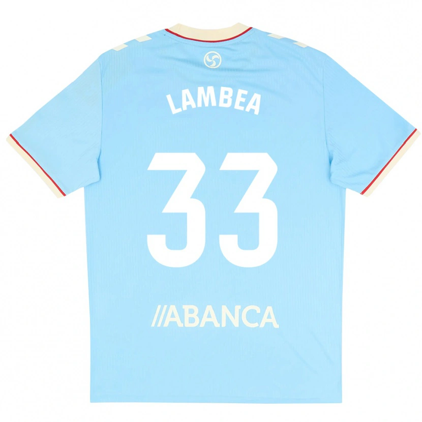 Danxen Homem Camisola Jorge Lambea #33 Azul Céu Branco Vermelho Principal 2026/27 Camisa