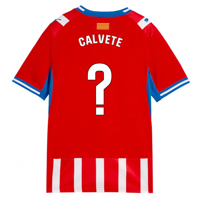 Danxen Homem Camisola Pablo Calvete #0 Vermelho Branco Azul Céu Principal 2026/27 Camisa