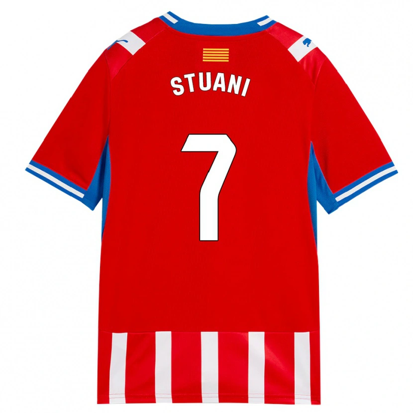 Danxen Homem Camisola Cristhian Stuani #7 Vermelho Branco Azul Céu Principal 2026/27 Camisa