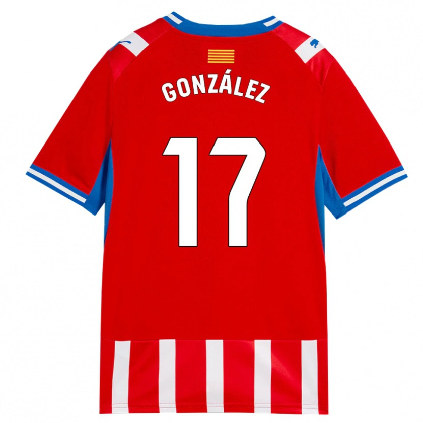 Danxen Homem Camisola Javi González #17 Vermelho Branco Azul Céu Principal 2026/27 Camisa