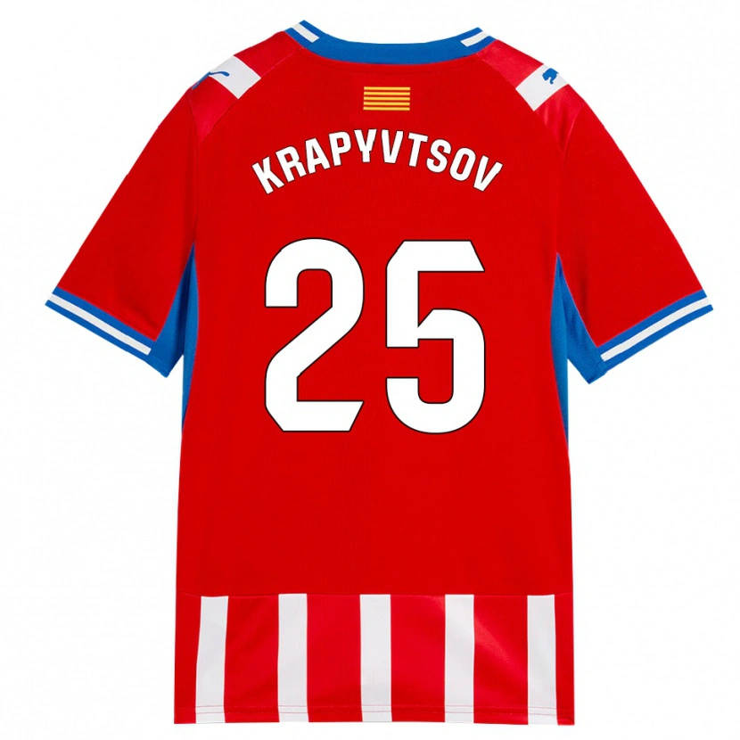 Danxen Homem Camisola Vladyslav Krapyvtsov #25 Vermelho Branco Azul Céu Principal 2026/27 Camisa
