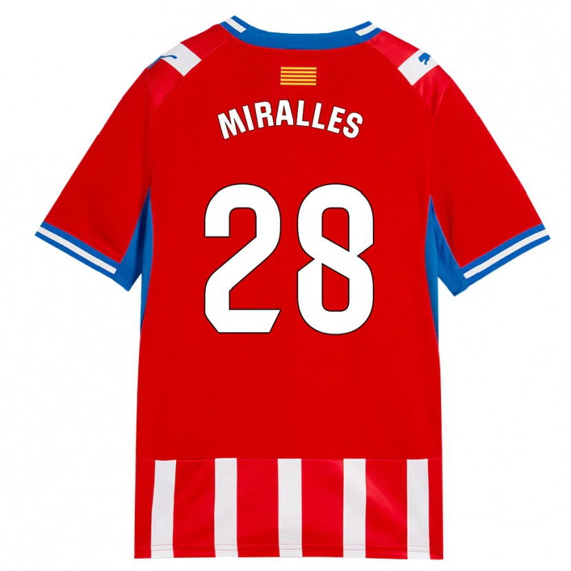 Danxen Homem Camisola Diego Miralles #28 Vermelho Branco Azul Céu Principal 2026/27 Camisa