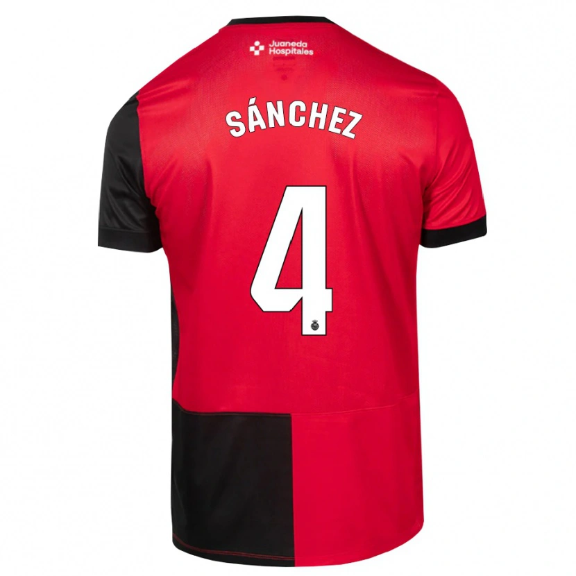 Danxen Homem Camisola Leo Sánchez #4 Preto Vermelho Branco Principal 2026/27 Camisa