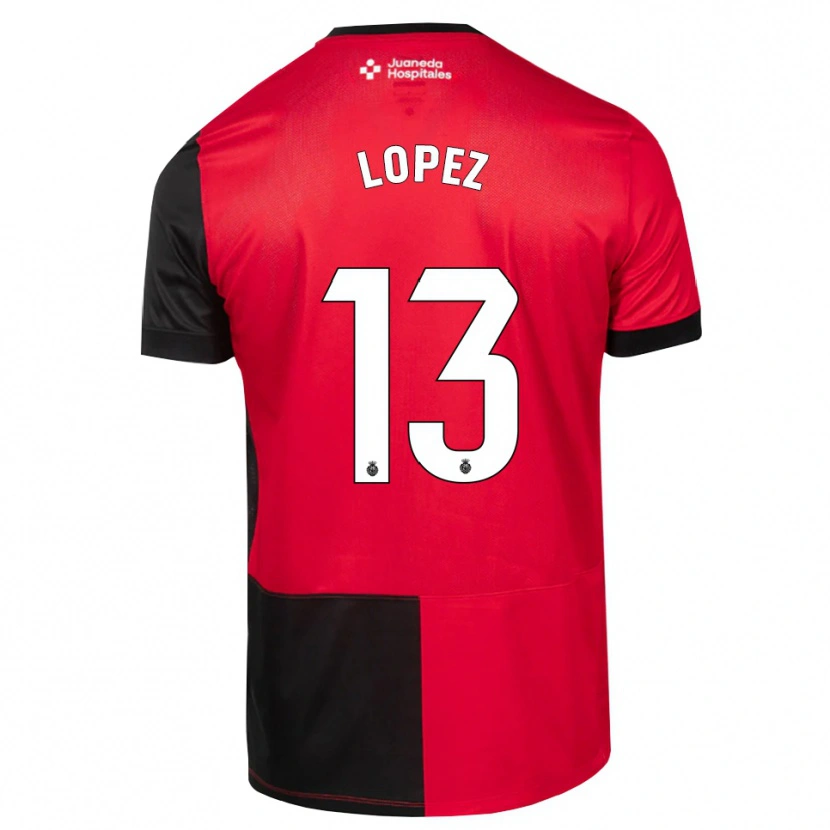 Danxen Homem Camisola Iván López #13 Preto Vermelho Branco Principal 2026/27 Camisa