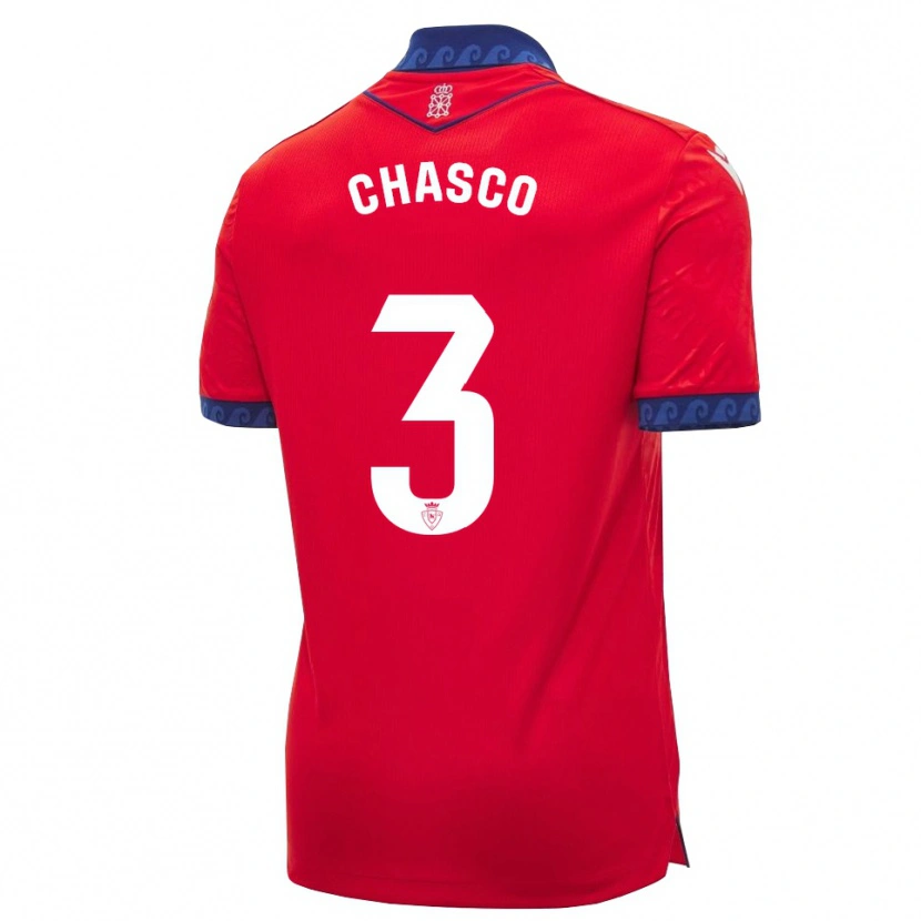 Danxen Homem Camisola Raúl Chasco #3 Vermelho Azul Marinho Branco Principal 2026/27 Camisa