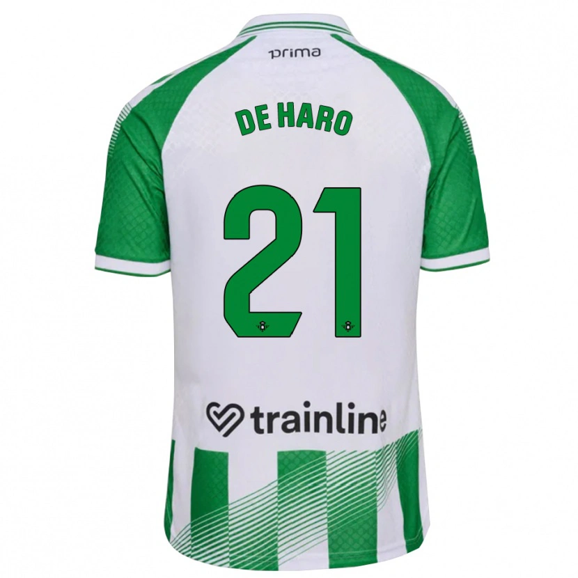 Danxen Homem Camisola Alberto De Haro #21 Verde Claro Preto Branco Principal 2026/27 Camisa