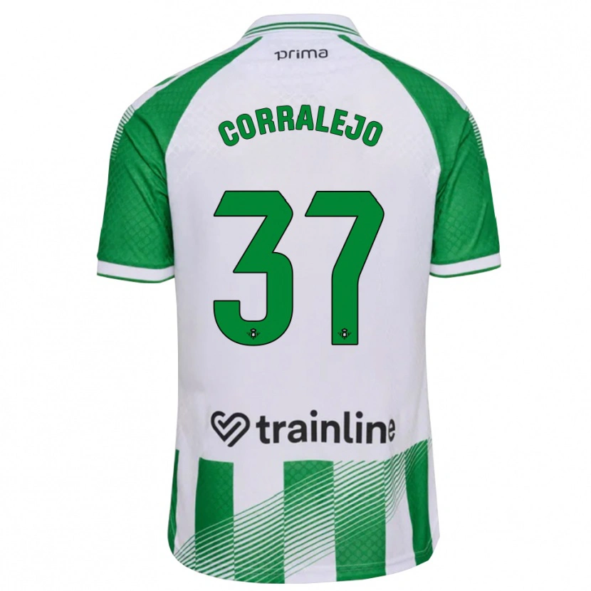 Danxen Homem Camisola Iván Corralejo #37 Verde Claro Preto Branco Principal 2026/27 Camisa