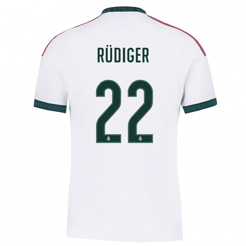 Danxen Homem Camisola Antonio Rüdiger #22 Verde Escuro Branco Vermelho Principal 2026/27 Camisa