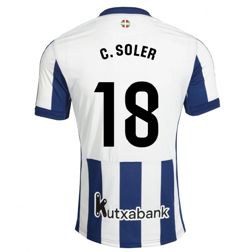 Danxen Homem Camisola Carlos Soler #18 Azul Marinho Branco Dourado Principal 2026/27 Camisa