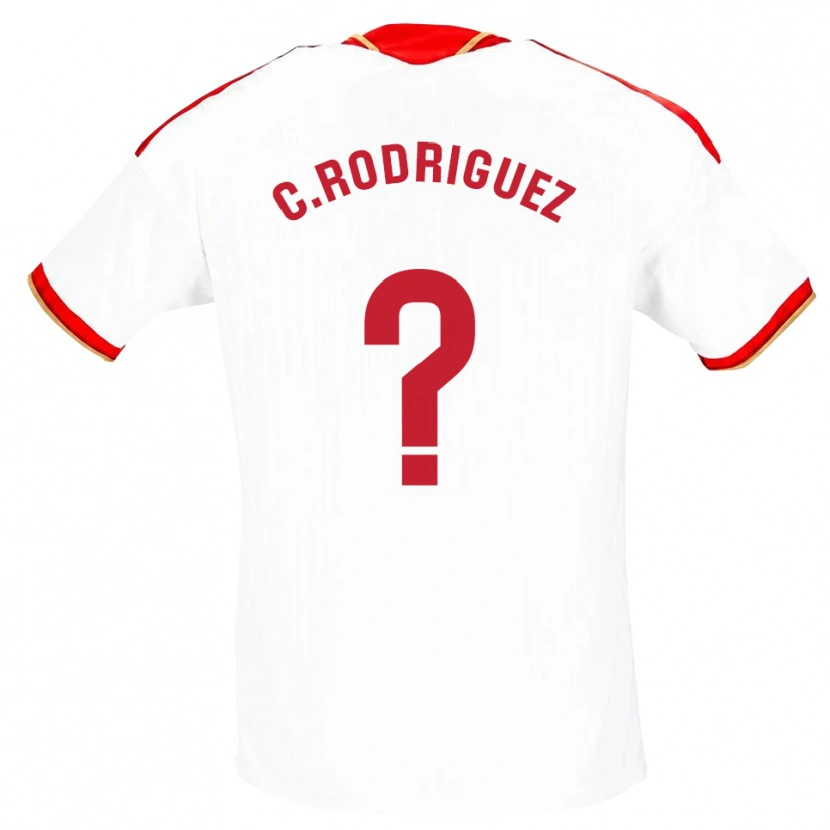 Danxen Homem Camisola Carlos Rodríguez #0 Branco Vermelho Principal 2026/27 Camisa