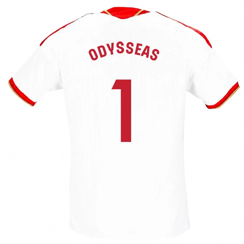 Danxen Homem Camisola Odysseas Vlachodimos #1 Branco Vermelho Principal 2026/27 Camisa