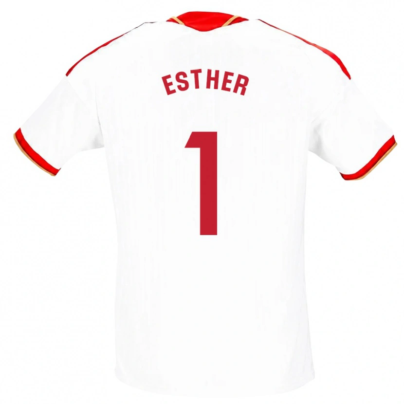 Danxen Homem Camisola Esther Sullastres Ayuso #1 Branco Vermelho Principal 2026/27 Camisa