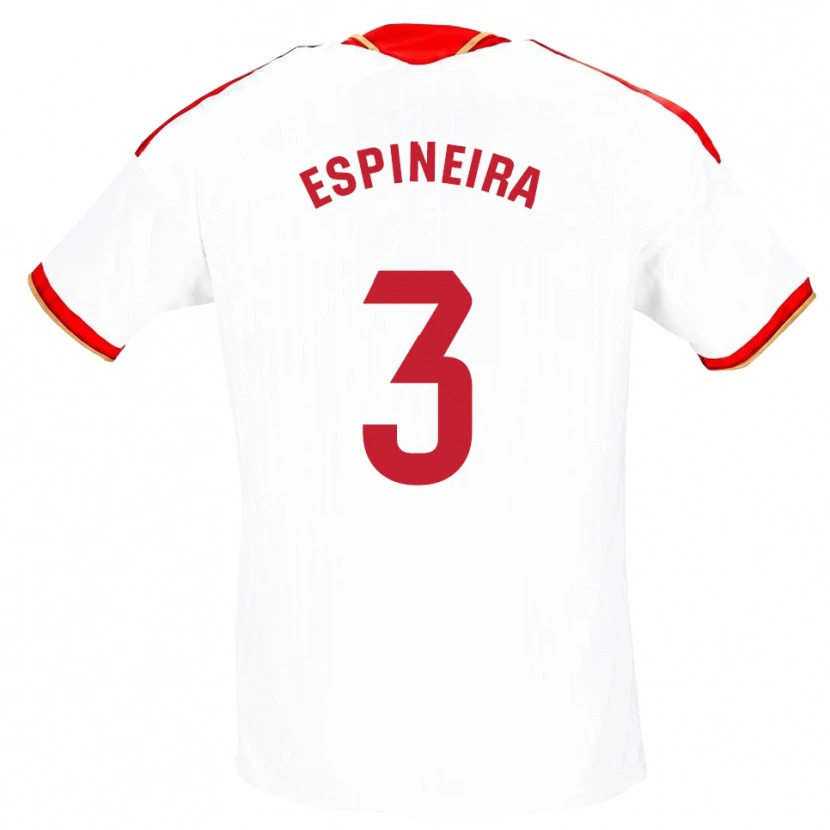 Danxen Homem Camisola Alberto Espiñeira #3 Branco Vermelho Principal 2026/27 Camisa
