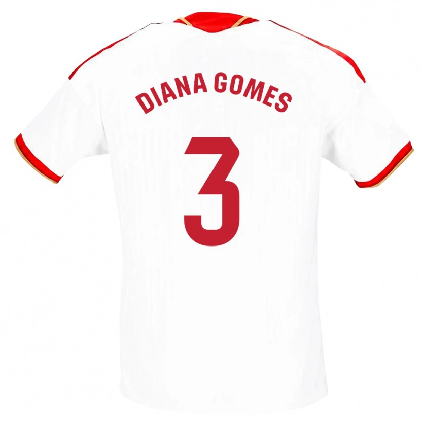 Danxen Homem Camisola Diana Catarina Ribeiro Gomes #3 Branco Vermelho Principal 2026/27 Camisa