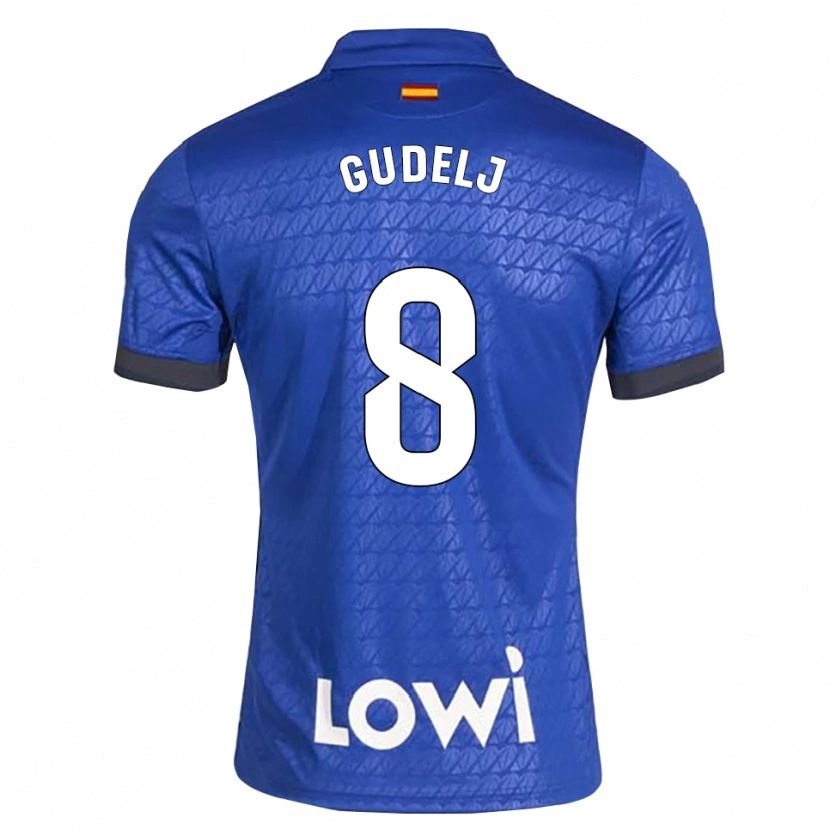 Danxen Homem Camisola Nemanja Gudelj #8 Azul Branco Preto Principal 2026/27 Camisa