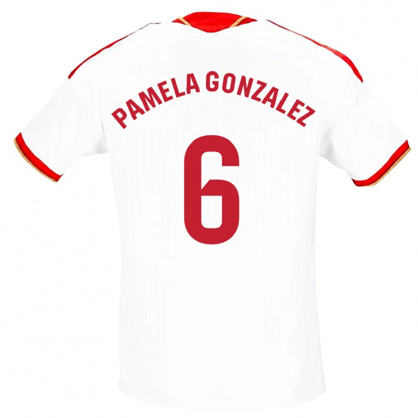 Danxen Homem Camisola Cinthia Pamela González Medina #6 Branco Vermelho Principal 2026/27 Camisa