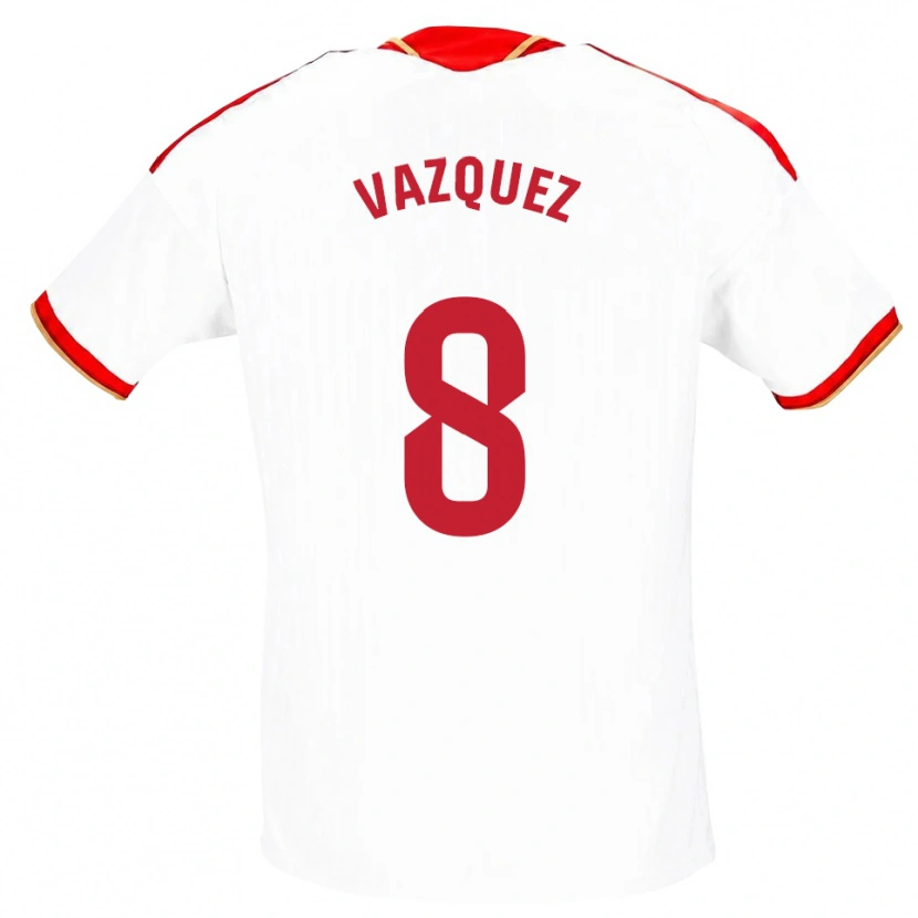 Danxen Homem Camisola Manolo Vazquez #8 Branco Vermelho Principal 2026/27 Camisa