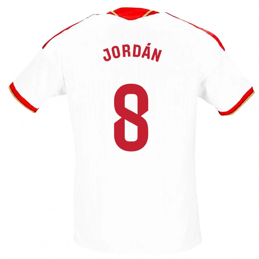 Danxen Homem Camisola Joan Jordán #8 Branco Vermelho Principal 2026/27 Camisa