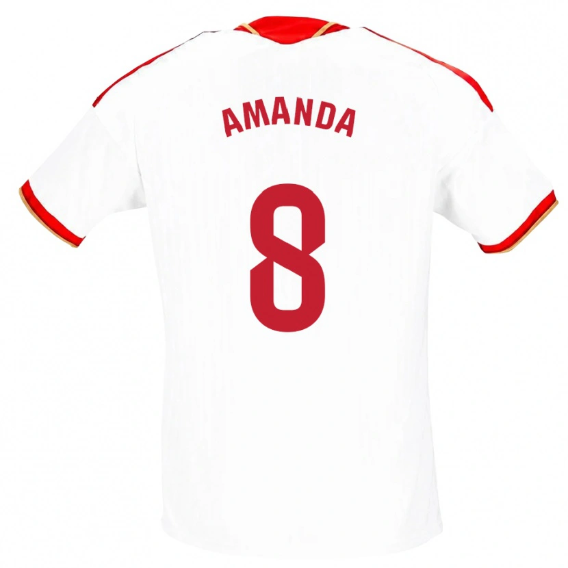 Danxen Homem Camisola Amanda Sampedro Bustos #8 Branco Vermelho Principal 2026/27 Camisa