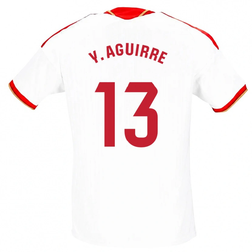 Danxen Homem Camisola Yolanda Aguirre Gutiérrez #13 Branco Vermelho Principal 2026/27 Camisa