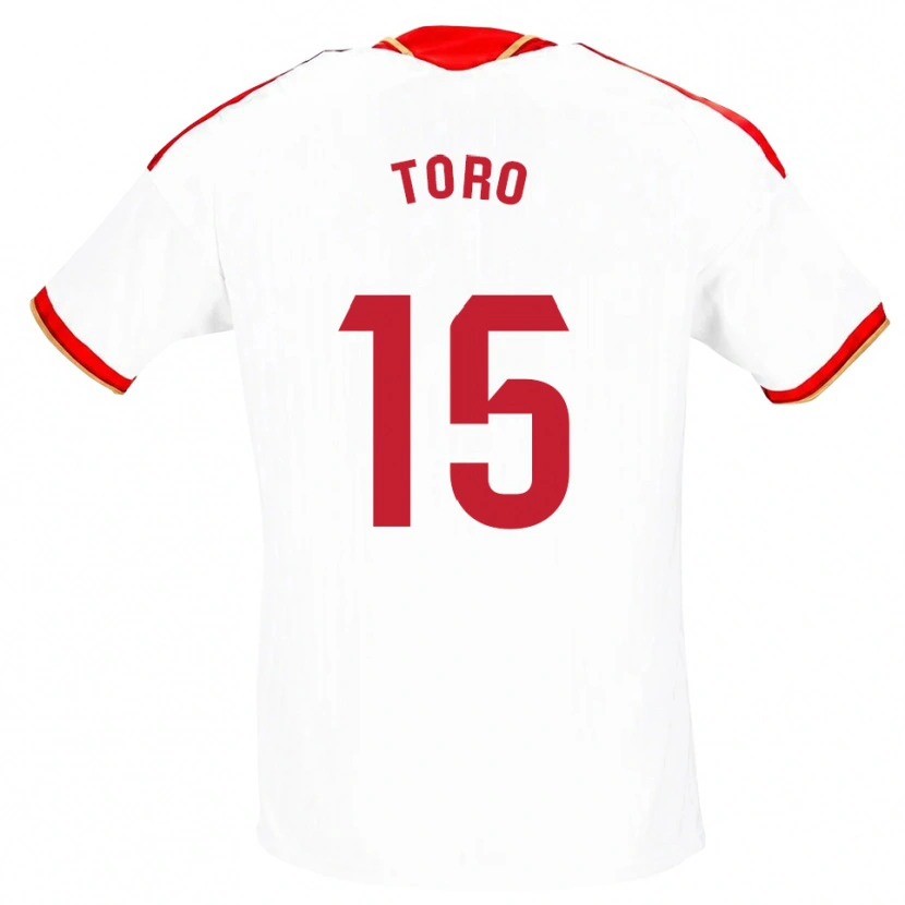 Danxen Homem Camisola Juanan Toro #15 Branco Vermelho Principal 2026/27 Camisa