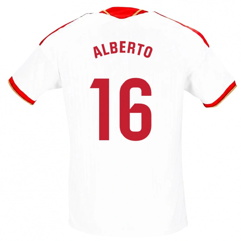 Danxen Homem Camisola Alberto González #16 Branco Vermelho Principal 2026/27 Camisa
