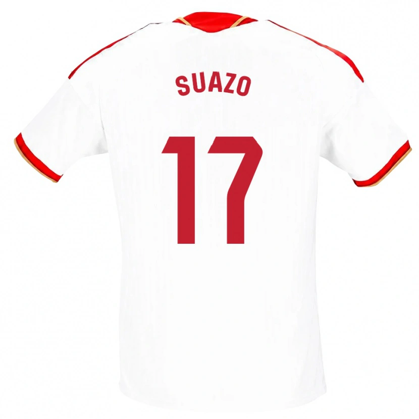 Danxen Homem Camisola Gabriel Suazo #17 Branco Vermelho Principal 2026/27 Camisa