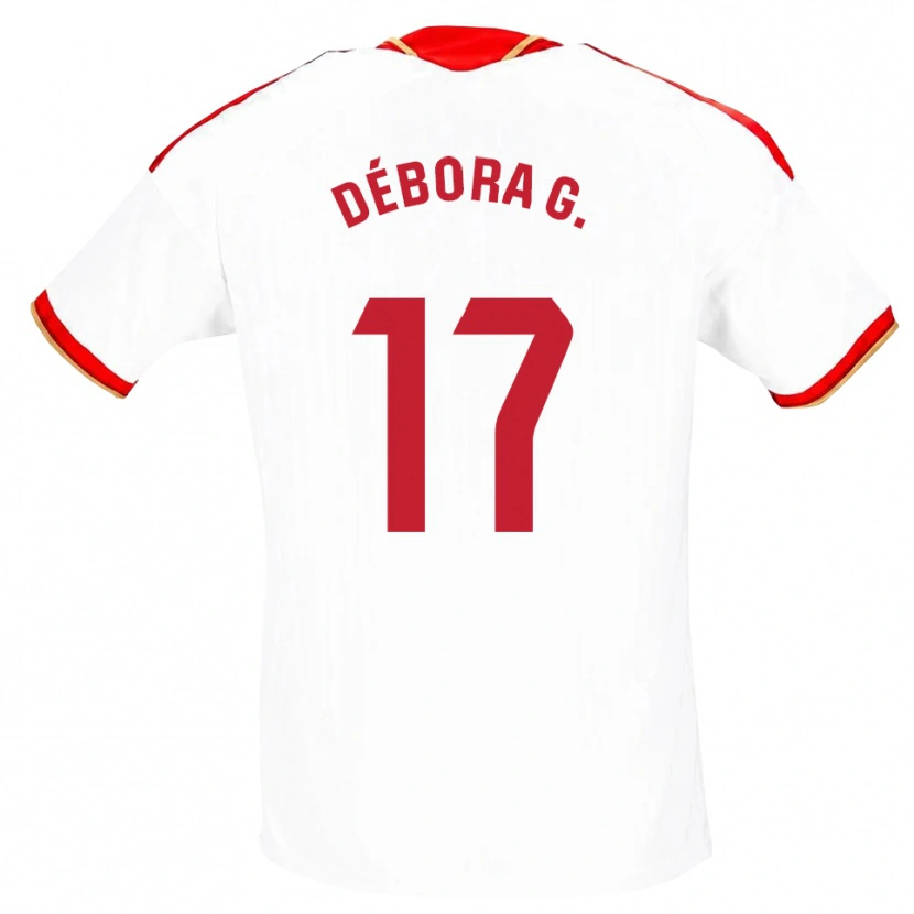 Danxen Homem Camisola Débora García Mateo #17 Branco Vermelho Principal 2026/27 Camisa