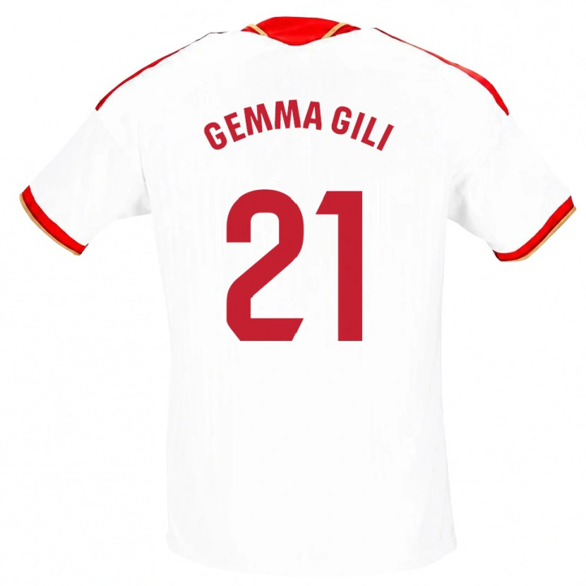 Danxen Homem Camisola Gemma Gili Giner #21 Branco Vermelho Principal 2026/27 Camisa