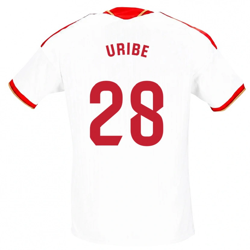 Danxen Homem Camisola Raúl Uribe #28 Branco Vermelho Principal 2026/27 Camisa
