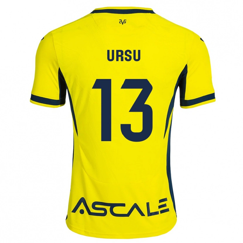 Danxen Homem Camisola Eduard Ursu #13 Amarelo Preto Vermelho Principal 2026/27 Camisa