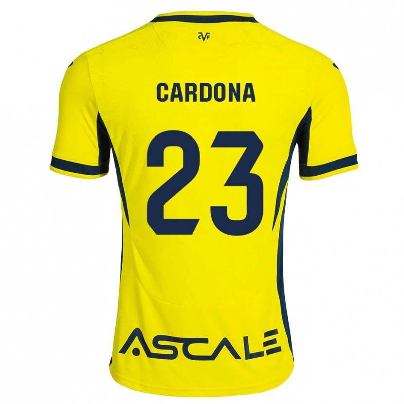 Danxen Homem Camisola Sergi Cardona #23 Amarelo Preto Vermelho Principal 2026/27 Camisa
