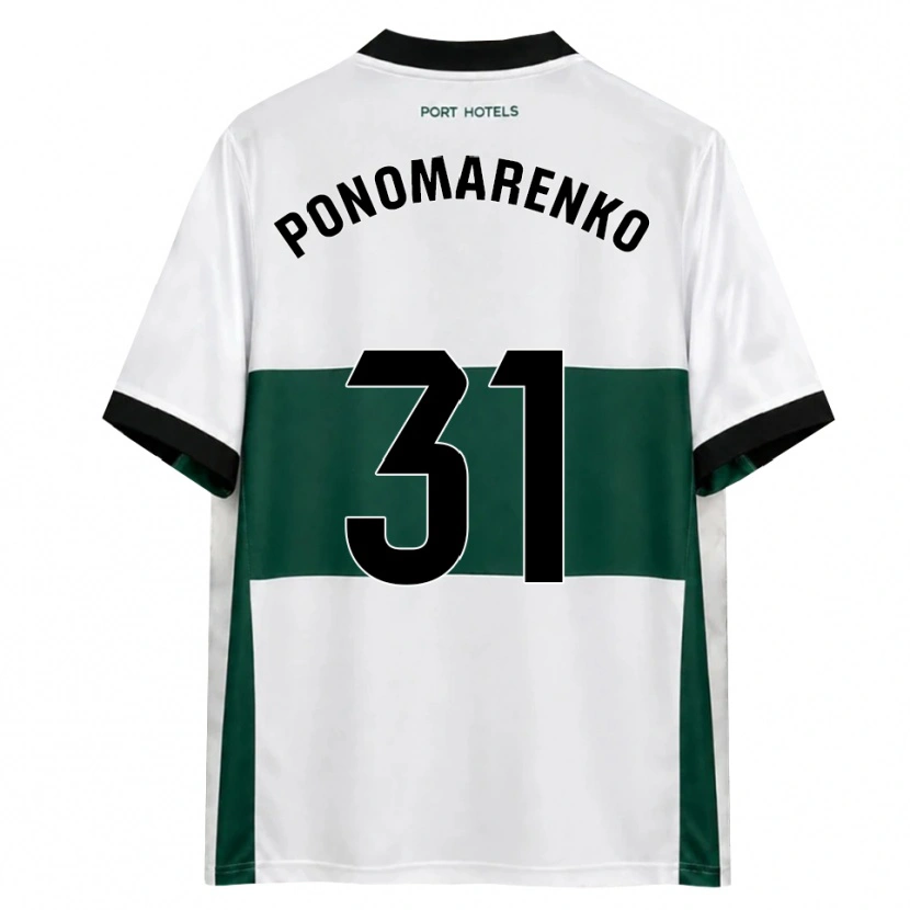 Danxen Homem Camisola Borys Ponomarenko #31 Verde Branco Vermelho Principal 2026/27 Camisa