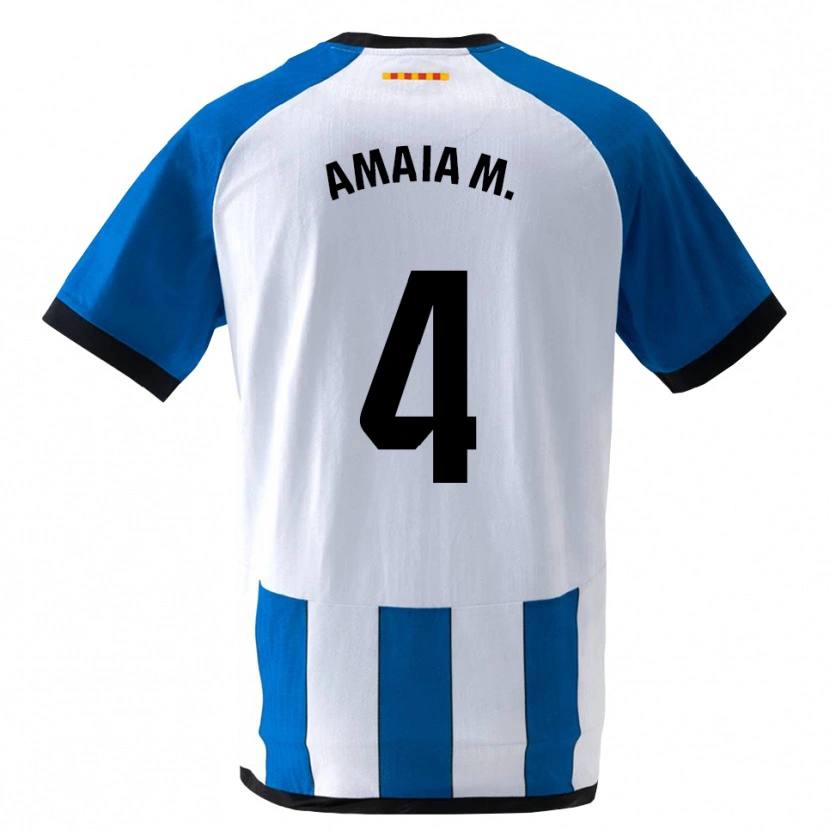 Danxen Homem Camisola Amaia Martínez De La Peña #4 Azul Real Branco Principal 2026/27 Camisa