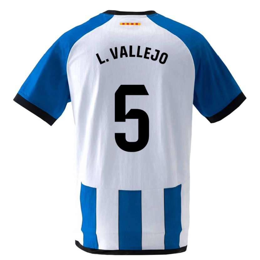 Danxen Homem Camisola Lucía Vallejo Blázquez #5 Azul Real Branco Principal 2026/27 Camisa