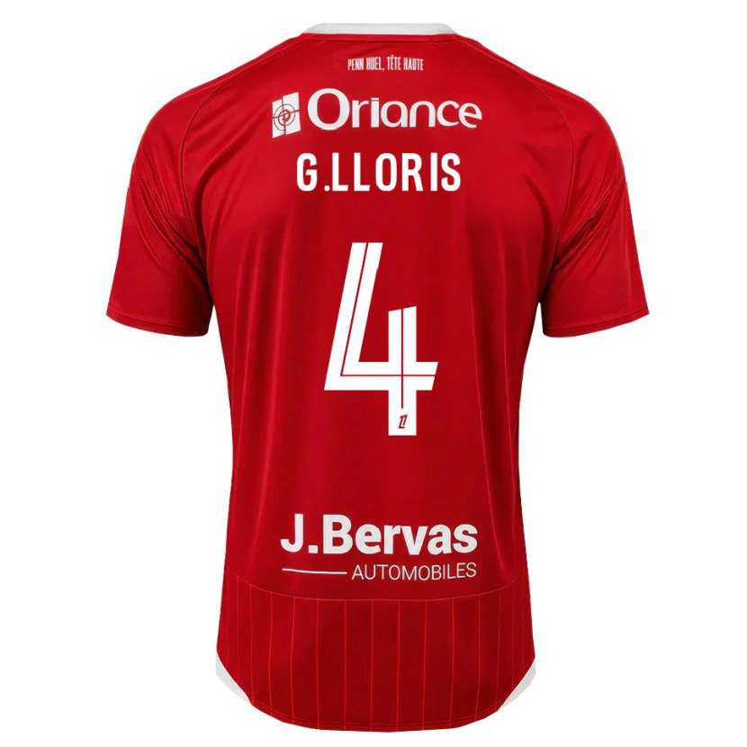 Danxen Homem Camisola Gautier Lloris #4 Branco Vermelho Principal 2026/27 Camisa