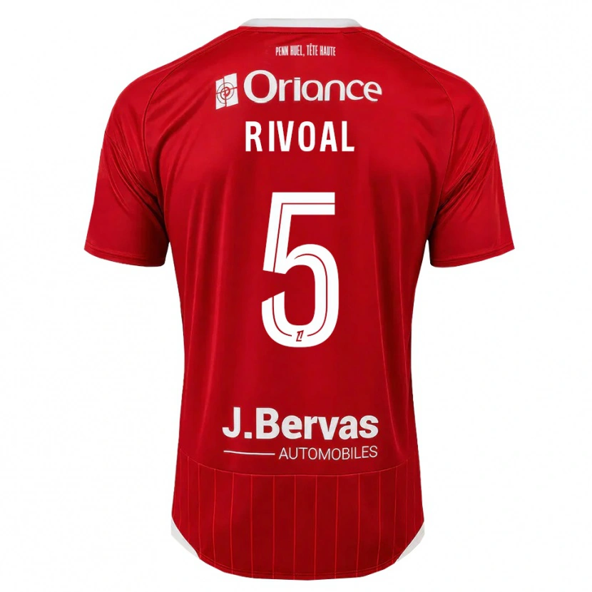 Danxen Homem Camisola Paul Rivoal #5 Branco Vermelho Principal 2026/27 Camisa