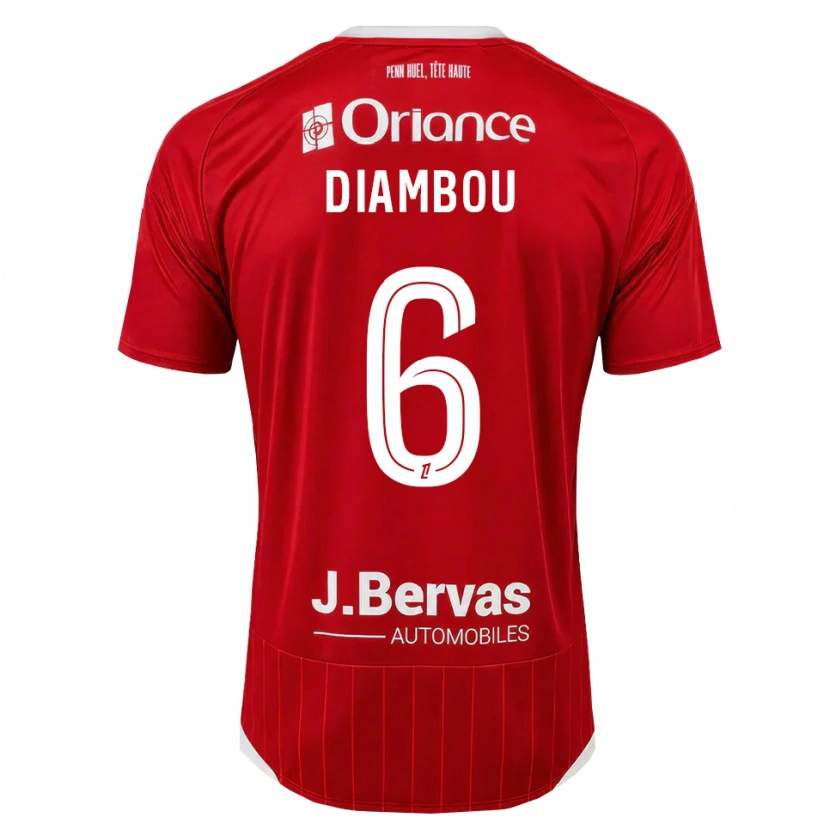Danxen Homem Camisola Mamady Diambou #6 Branco Vermelho Principal 2026/27 Camisa