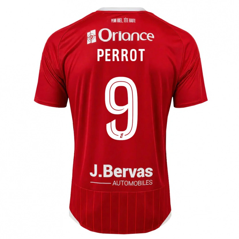 Danxen Homem Camisola Maël Perrot #9 Branco Vermelho Principal 2026/27 Camisa