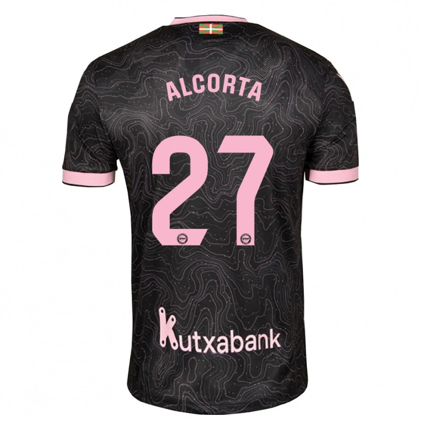Danxen Homem Camisola Alaitz Alcorta #27 Preto Rosa Alternativa 2026/27 Camisa